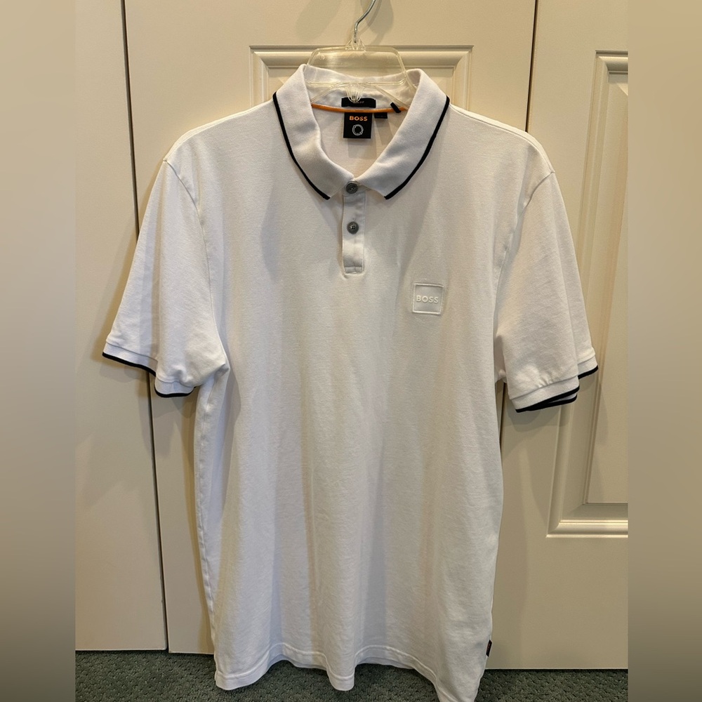 Hugo Boss - White Pique Polo- Slim Fit- XL